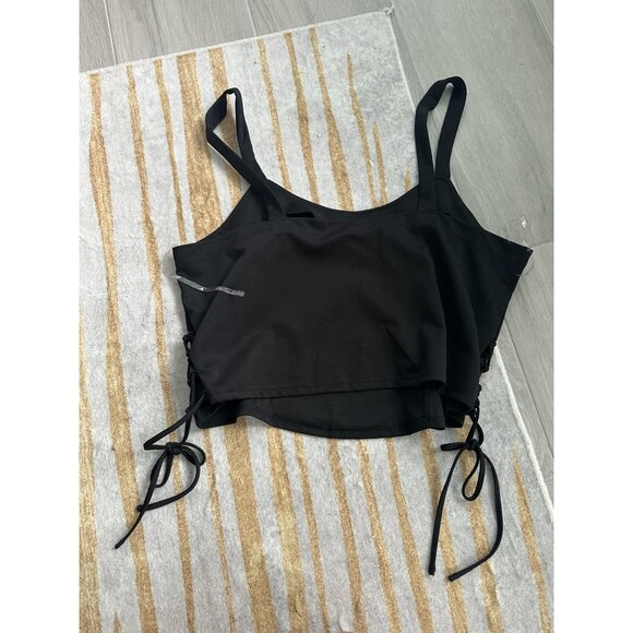 LOVE TO BE LOVED Black Gathered Side Crop Tank Top Size 3X NEW NWT - Picture 2 of 5